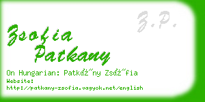 zsofia patkany business card